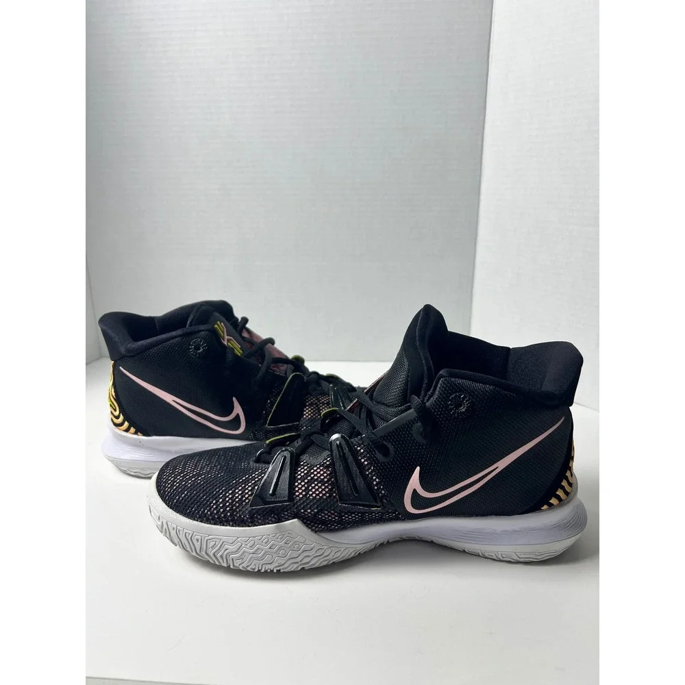Nike Kyrie 7 GS Black Arctic Punch Opti Yellow Basketball Shoes CT4080-015 7Y